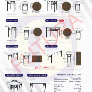 Folding Table/Meja Lipat Futura MJ FTR 146#MJ FTR 148#MJ FTR 150#MJ FTR 180#MJ FTR 149#MJ FTR 189